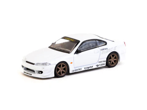 NISSAN SILVIA S15 VERTEX RHD WHITE 1/64 DIECAST CAR BY TARMAC WORKS